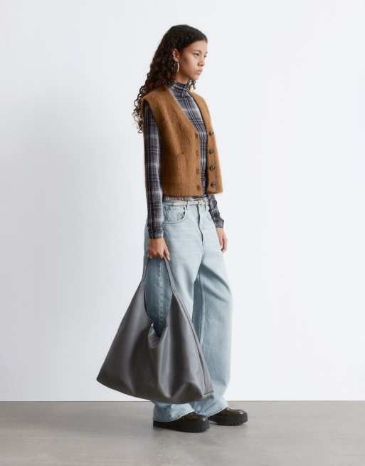 & Other Stories mohair and wool hairy knit vest tank in brown, 4 of 4