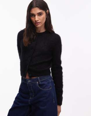 & Other Stories Mohair And Wool Mix Cardigan In Black