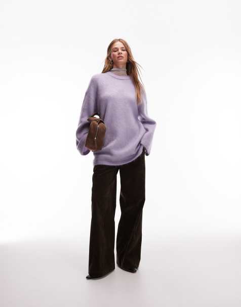 & Other Stories mohair and wool oversized jumper in dark lilac - view 1