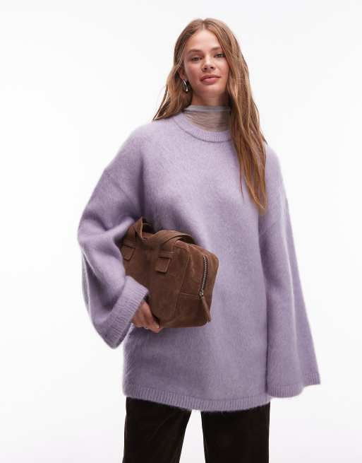& Other Stories mohair and wool oversized sweater in dark lilac