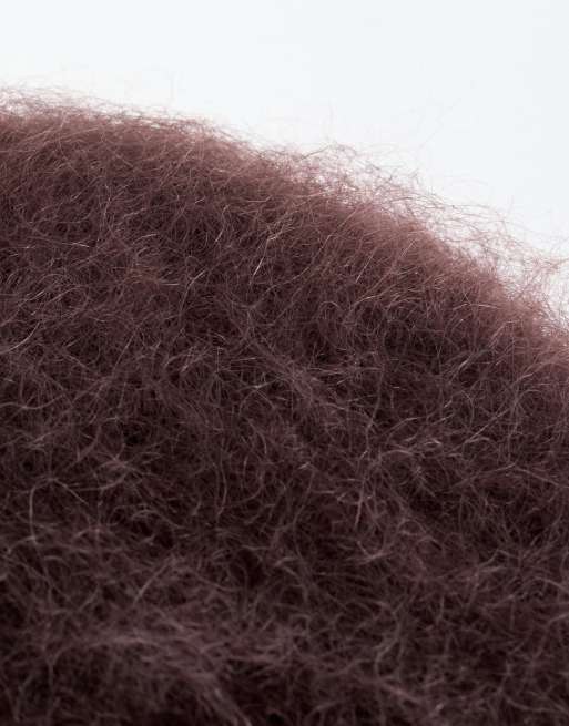 & Other Stories mohair blend bucket hat in dark brown, 2 of 3