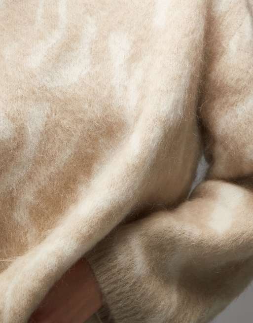 & Other Stories mohair super soft hairy knit sweater in beige, 3 of 4