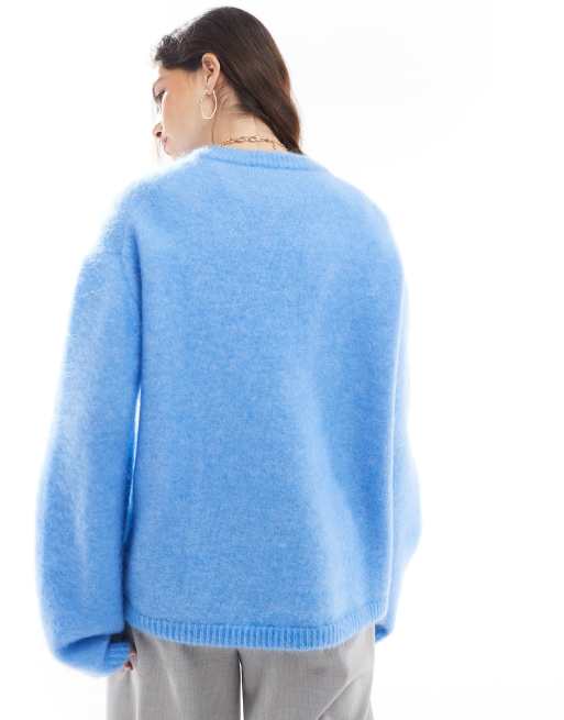 & Other Stories mohair super soft hairy knit sweater in blue, 2 of 4