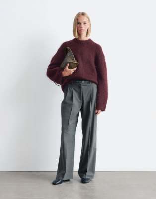 & Other Stories Mohair Super Soft Hairy Knit Sweater In Burgundy