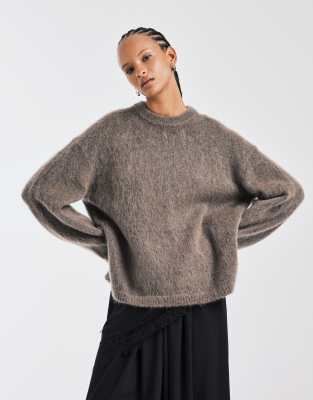 & Other Stories Mohair Super Soft Hairy Knit Sweater In Neutral