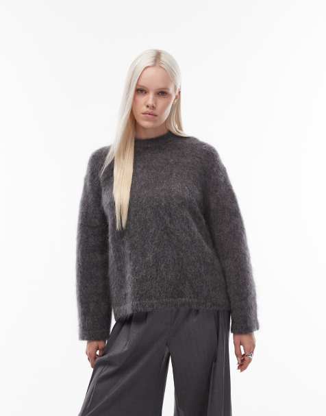 & Other Stories mohair super soft hairy knit sweater in grey - view 1