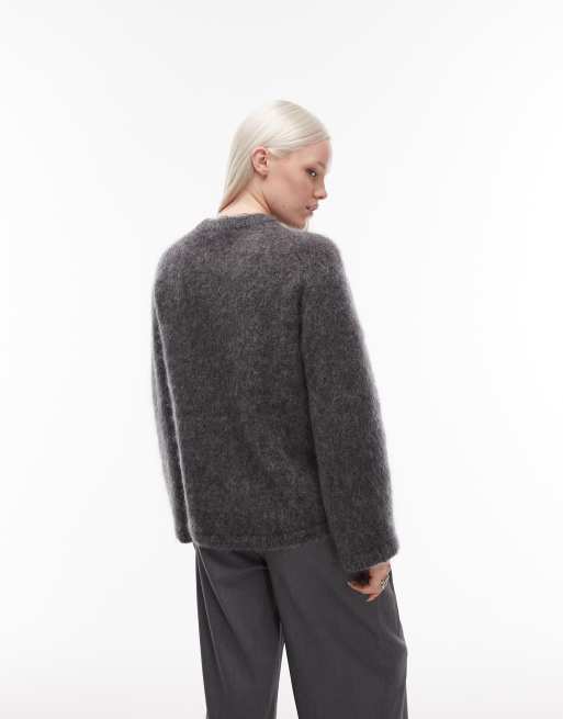 & Other Stories mohair super soft hairy knit sweater in grey, 2 of 4
