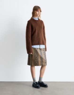 & Other Stories Mohair Super Soft Hairy Knit Sweater In Brown