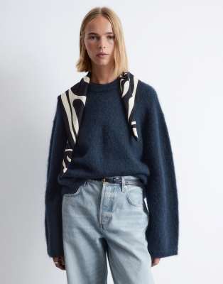 & Other Stories Mohair Super Soft Hairy Knit Sweater In Blue