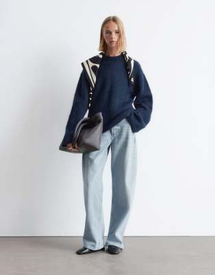 & Other Stories Mohair Super Soft Hairy Knit Sweater In Blue