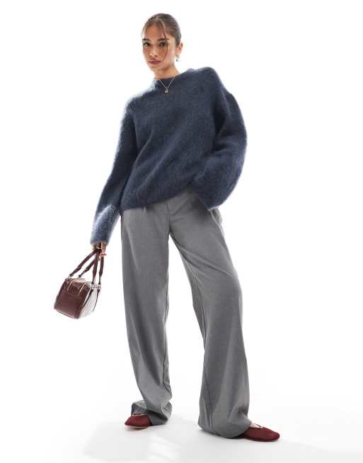 & Other Stories mohair super soft hairy knit sweater in navy