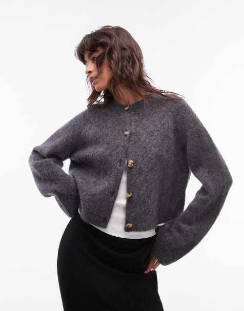 & Other Stories mohair & wool blend cardigan in gray - view 1
