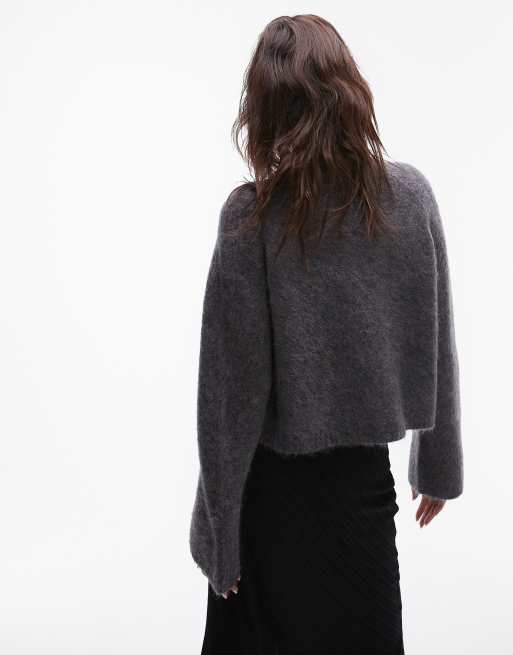& Other Stories mohair & wool blend cardigan in gray, 2 of 4