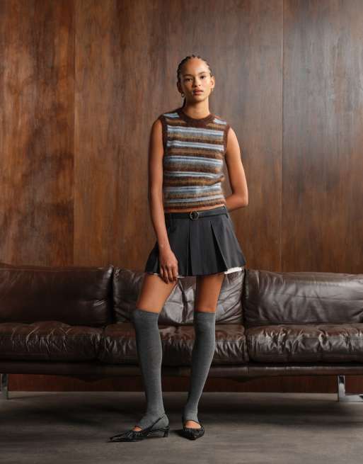 & Other Stories mohair wool blend hairy knit tank vest in multi stripes, 2 of 4