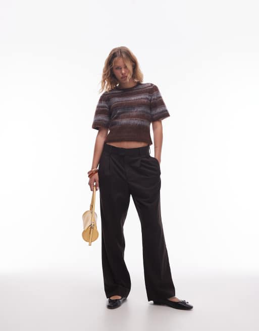 & Other Stories mohair wool blend hairy knitted top  in multi stripes, 2 of 4