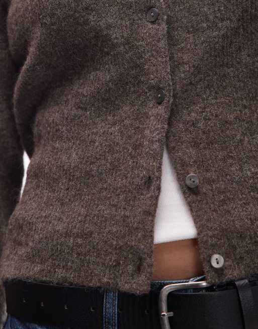 & Other Stories - Mokkabrun cardigan i alpakauld og uld med knapper foran, 4 af 4