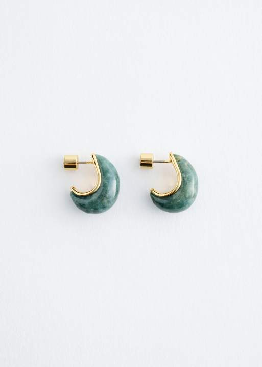 & Other Stories Mond-Ohrstecker in Gold und Grün, 3 von 4