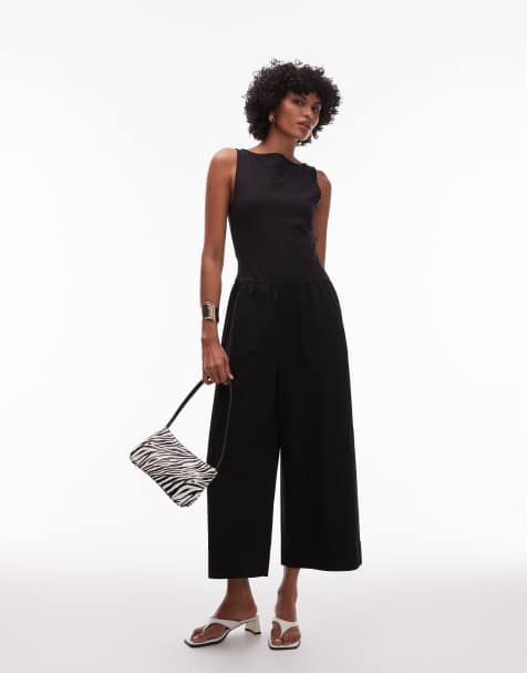 & Other Stories - Mouwloze jumpsuit met wijde pijpen in zwart - view 1