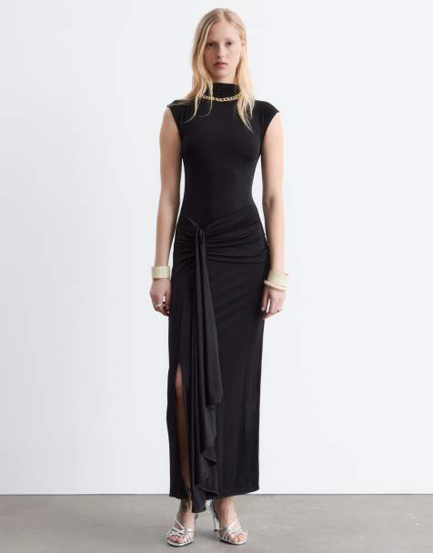 & Other Stories - Mouwloze midi jurk met gestrikte taille in zwart - view 1