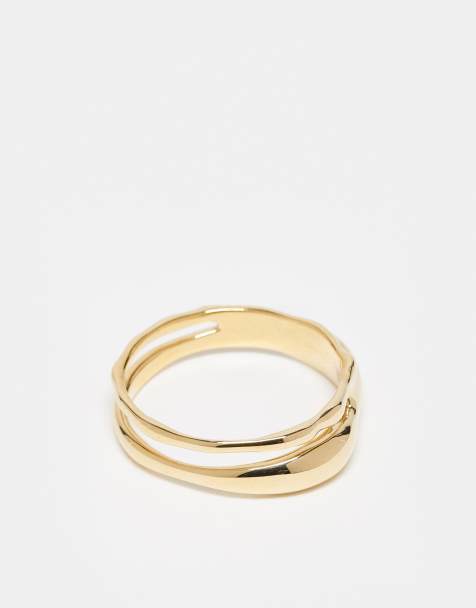 & Other Stories multi band layered ring in gold - view 1
