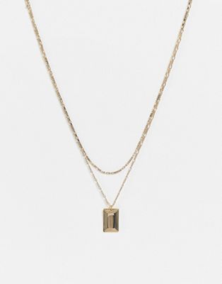 & Other Stories multi layer pendant necklace in gold