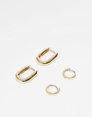 & Other Stories multi size hoop earrings 2-pack in gold