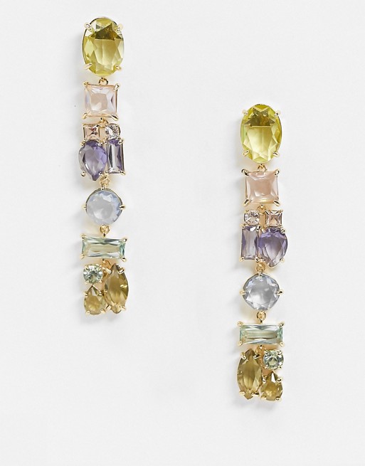 & Other Stories multi stone pendant earrings in multi