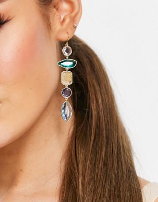 & Other Stories multi stone pendant earrings in multi