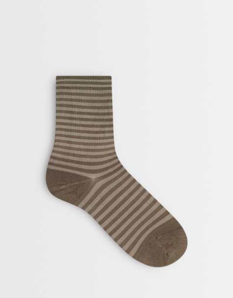 & Other Stories multi stripe ankle socks in green - view 1