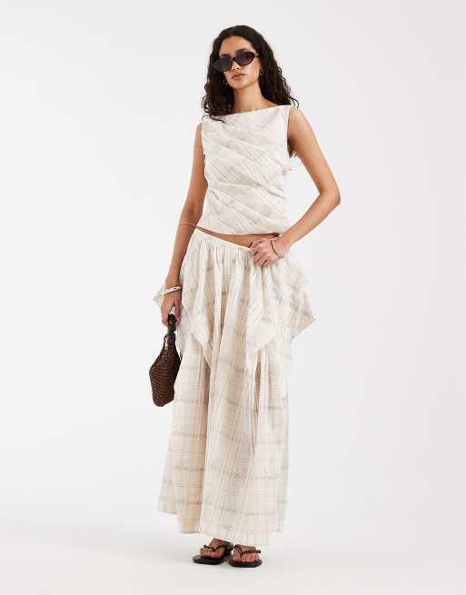 & Other Stories – Naturvitt, skirt set i organza, 3 av 3
