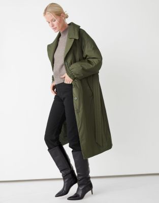 olive green duster coat