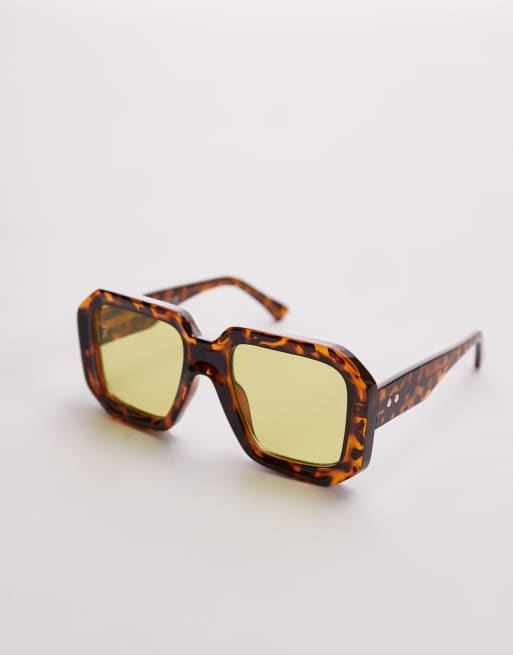 & Other Stories - Occhiali da sole aviatore oversize squadrati marrone tartarugato, 2 di 3
