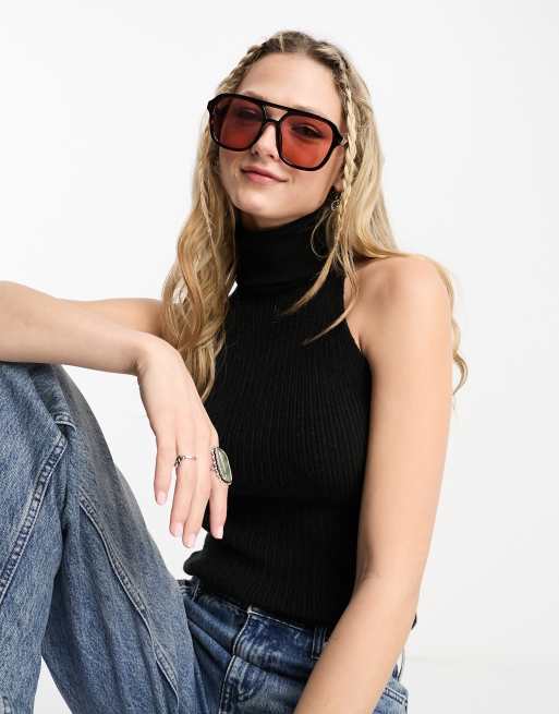 & Other Stories - Occhiali da sole oversize rotondi tartarugati con lenti rosa, 4 di 4