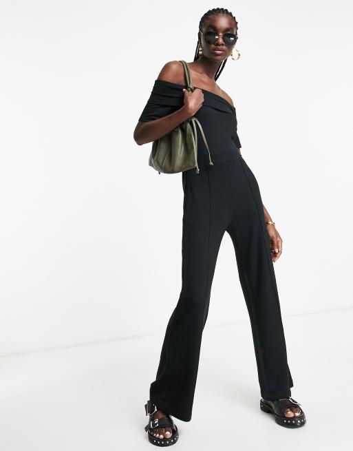  Other Stories off shoulder jumpsuit in black