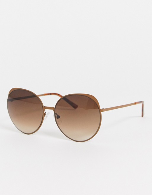 & Other Stories ombre oversized round sunglasses in brown