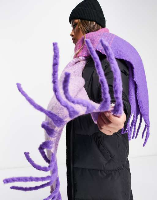 & Other Stories ombre scarf in purple and pink, 3 of 4