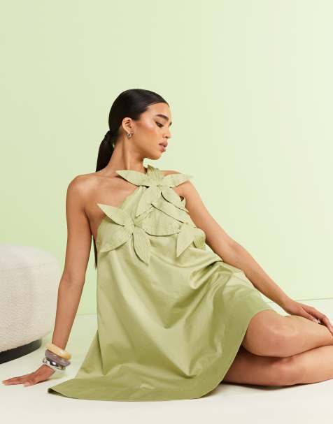 & Other Stories one-shoulder mini dress with 3-D applique flowers - view 1