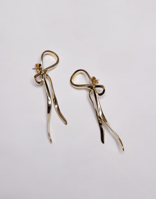 & Other Stories - Oorbellen met hangers van strikken in zilver, 2 van 3