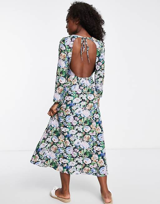 & Other Stories open back midi dress in floral print | ASOS & Other Stories open back midi dress in floral print | ASOS