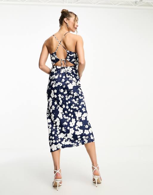Floral And Other Stories Slip Dress Other Stories Open Back Satin