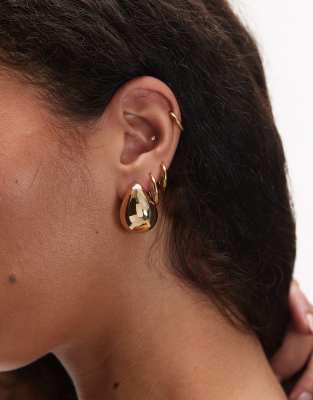 Orecchini A Bottone LOKILOKI In Ceramica Oro | Fiori Tridimensionali | Gioielli Unici Per Donna In Oro 24K
