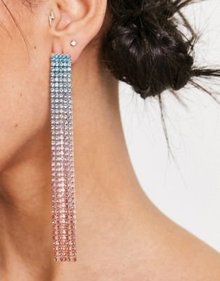 & Other Stories rhinestone pendant earrings in pink - ASOS Price Checker