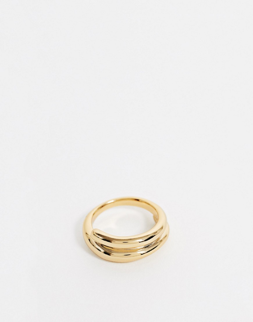 & Other Stories organic brass double band ring in gold