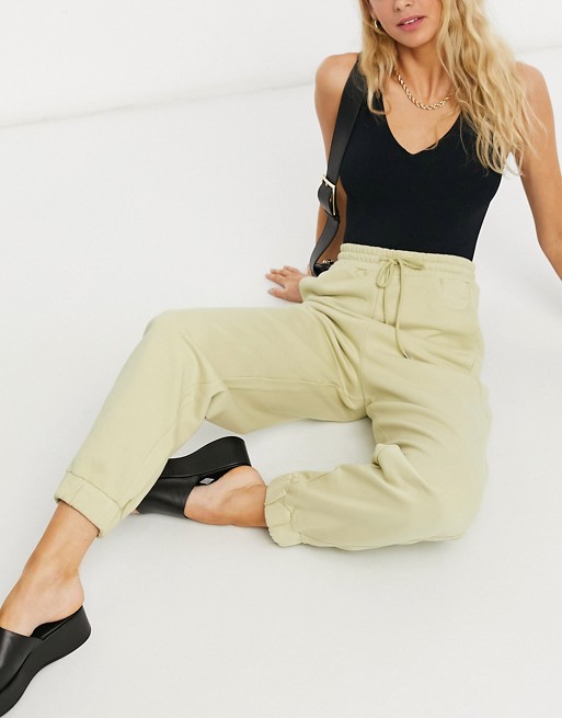 & Other Stories cotton co ord joggers in light green - MGREEN