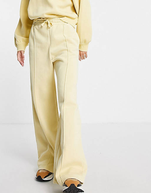 & Other Stories cotton co-ord wide leg joggers in yellow - YELLOW