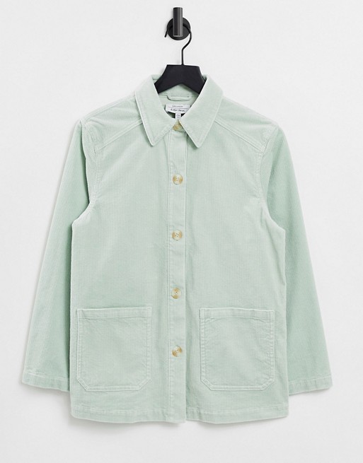 & Other Stories organic cotton cord jacket in light green