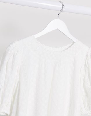 white cotton embroidered dress