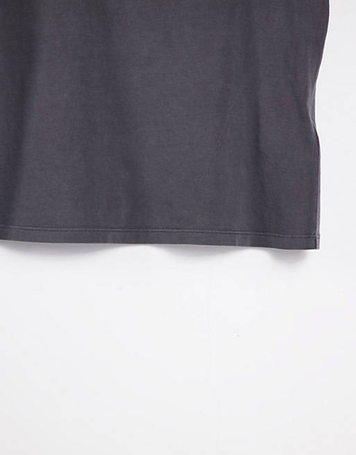 Tops & Other Stories organic cotton fitted top in washed black 