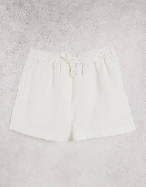  & Other Stories organic cotton high waist shorts in white 