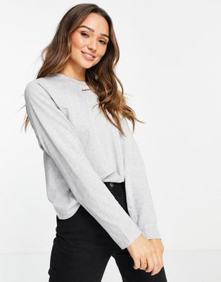 & Other Stories organic cotton long sleeve t-shirt in grey melange